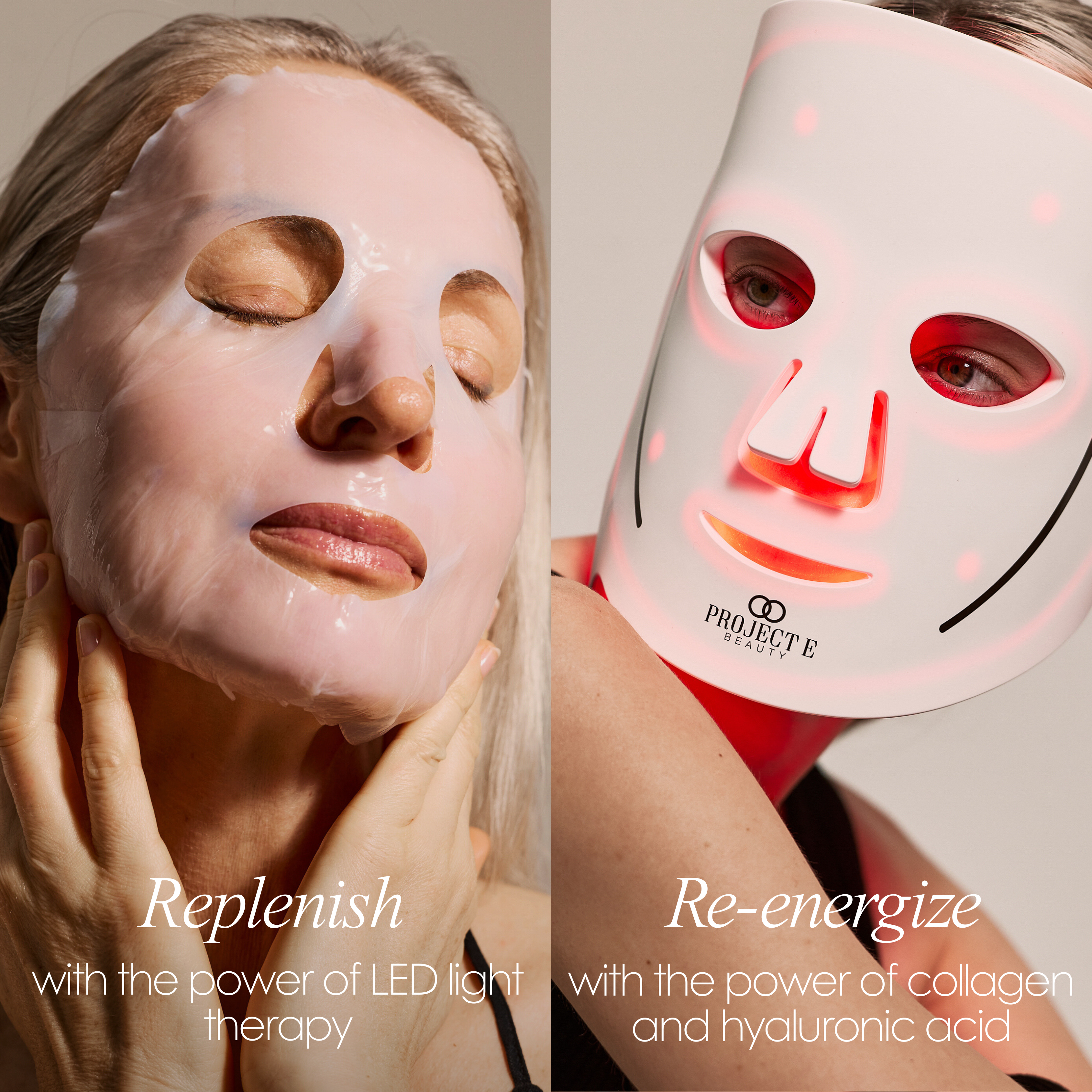 Replenish, Reenergize with LED Light and Collagen and Hyaluronic Acid